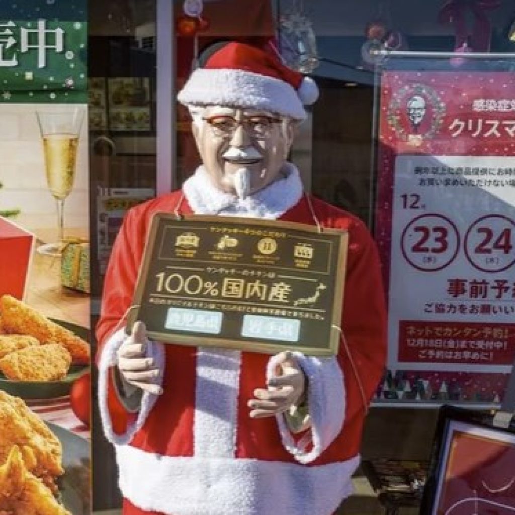 Japão mantém o costume de comer frango do KFC na véspera do Natal