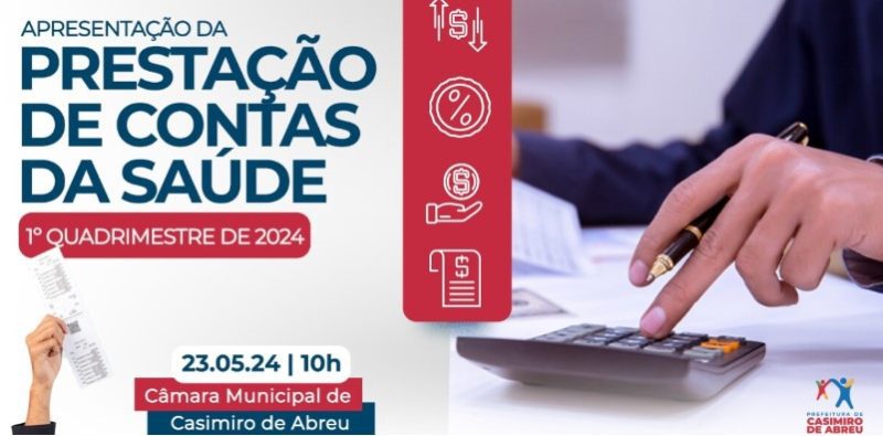 prestação de contas do 1º quadrimestre. A prestação de contas acontecerá na próxima quinta-feira (23), às 10h, na Câmara Municipal de Vereadores, 