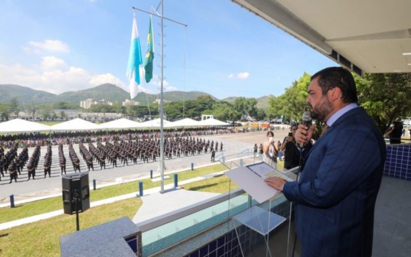 Rio de Janeiro - RJ - 10/03/2023 - O governador Cláudio Castro participa da formatura de novos soldados da Polícia Militar. 
Foto: Rafael Campos