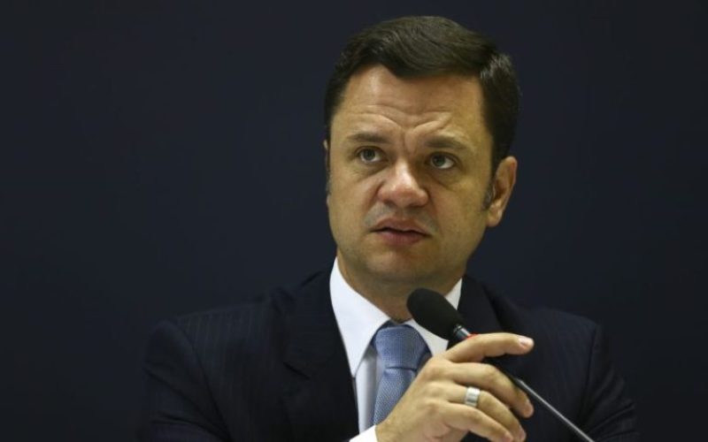 O ministro da Justiça e Segurança Pública, Anderson Torres, durante entrevista coletiva para apresentar os resultados da Operação Cangalha, de combate ao crime organizado na região Nordeste.